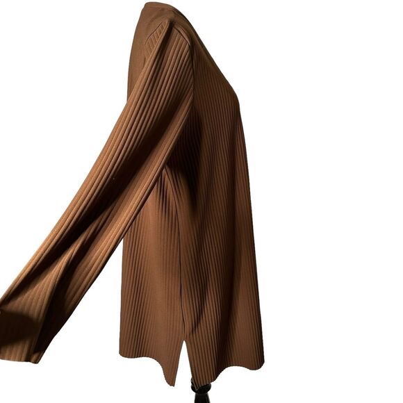 Marc New York Andrew Marc Open Front Kimono Duster Pleated Brown Women Size XL - Picture 8 of 13